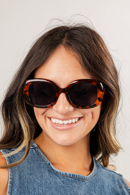 Anywhere And Everywhere Tortoise Oversized Sunglasses