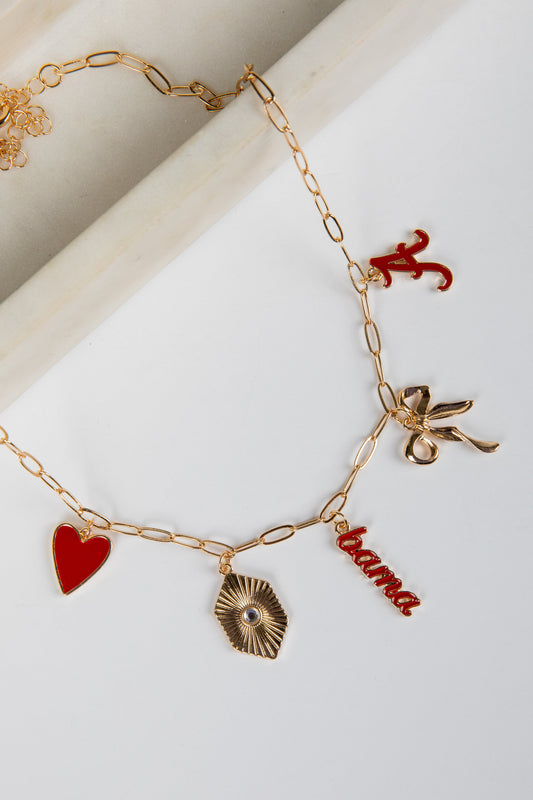 Crimson Bama Charm Necklace