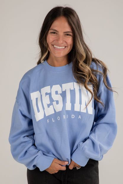 Blue Destin Florida Block Letter Sweatshirt