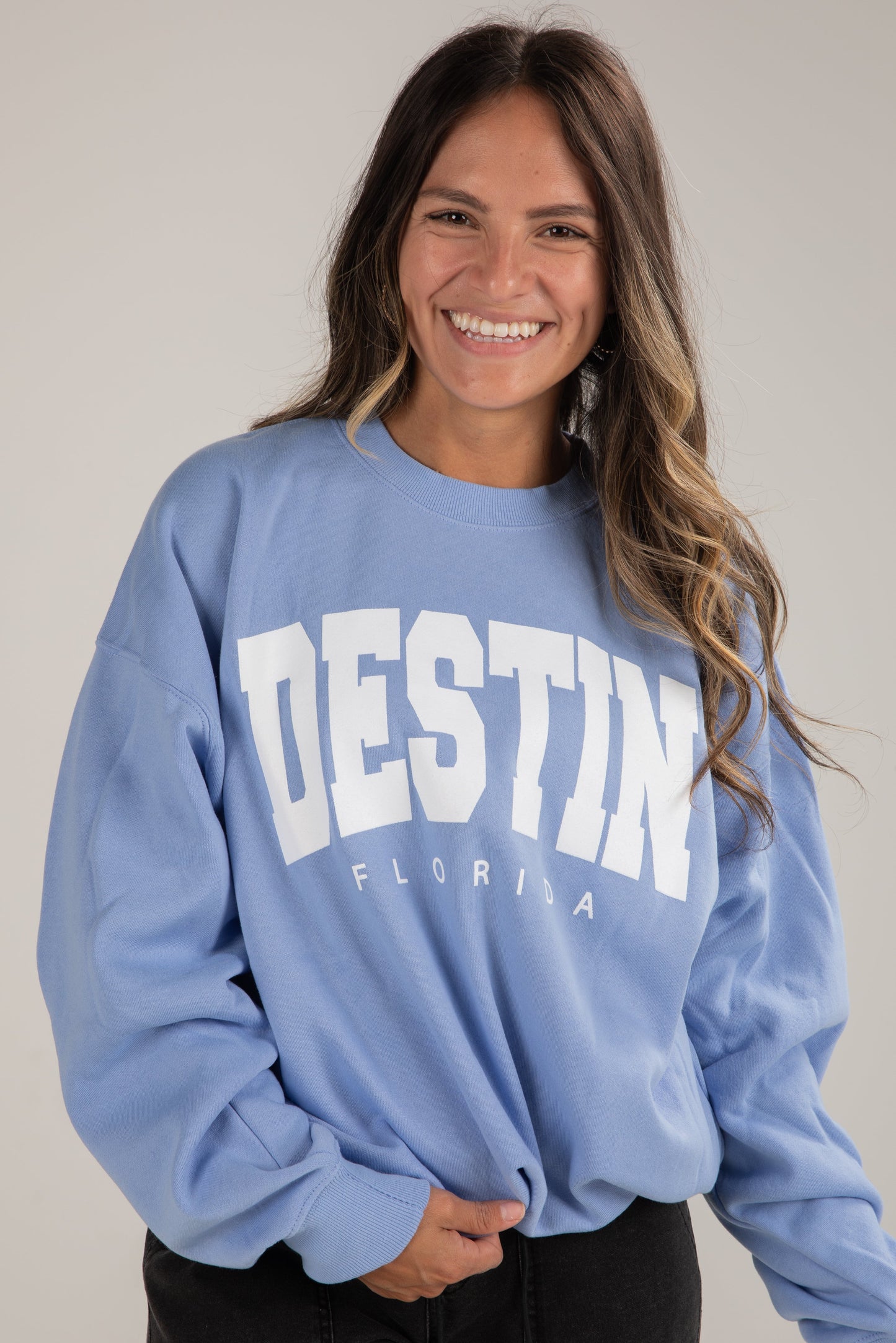 Blue Destin Florida Block Letter Sweatshirt