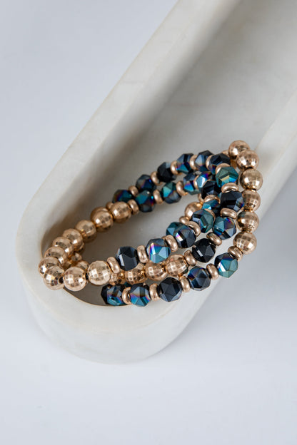 Charlotte Black Beaded Bracelet Set