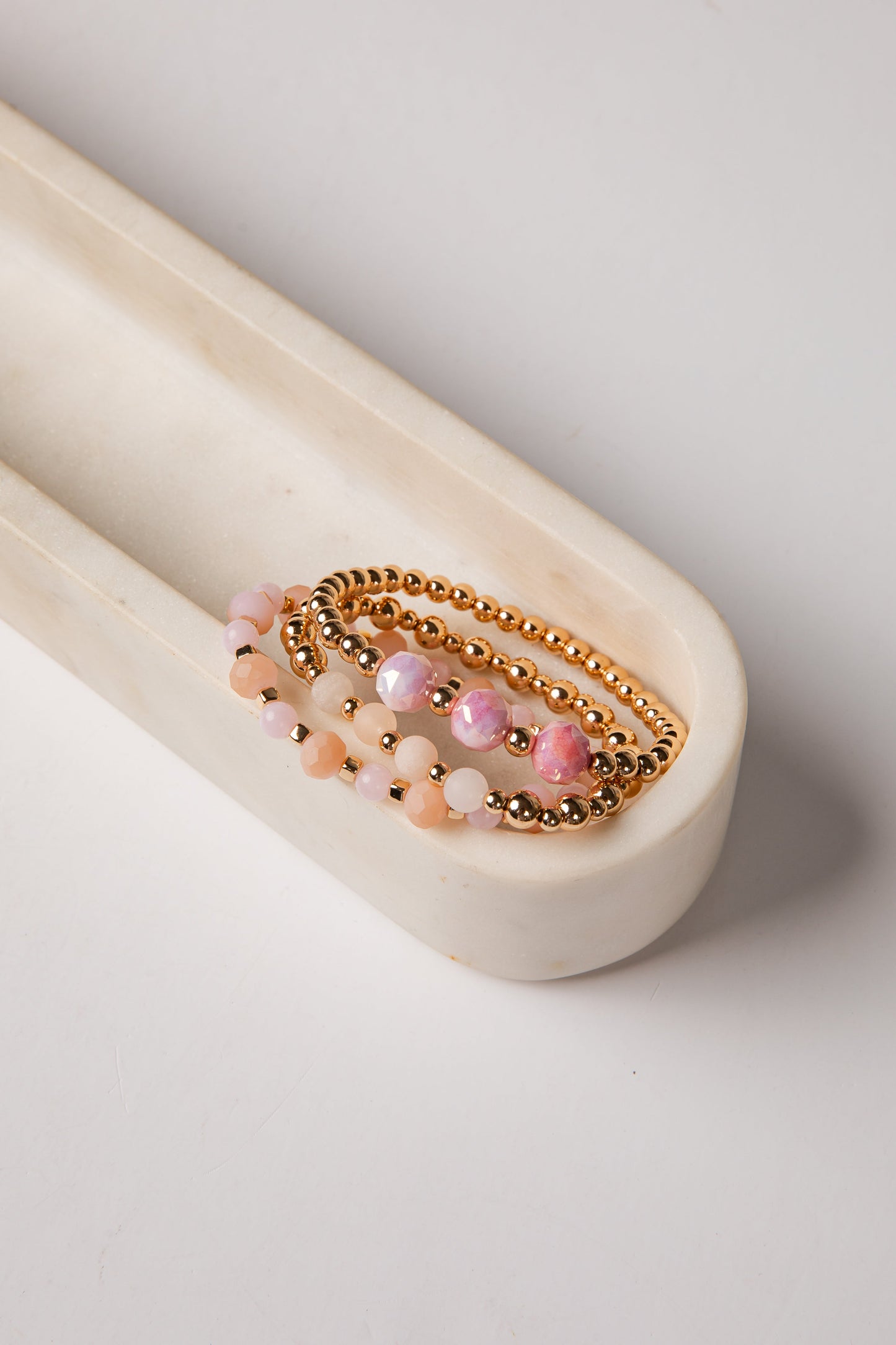 Delilah Gold Beaded Bracelet Set