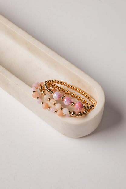 Delilah Gold Beaded Bracelet Set