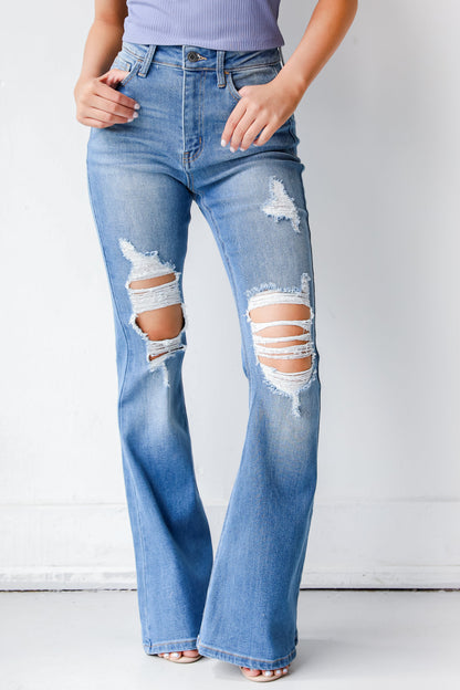 Chelsea Distressed Flare Jeans