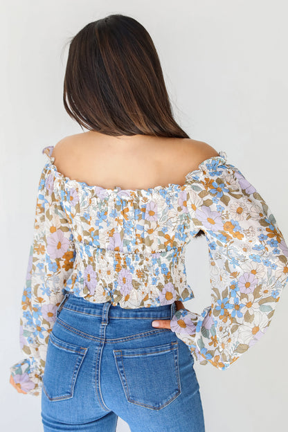 Crushing On You Floral Cropped Blouse