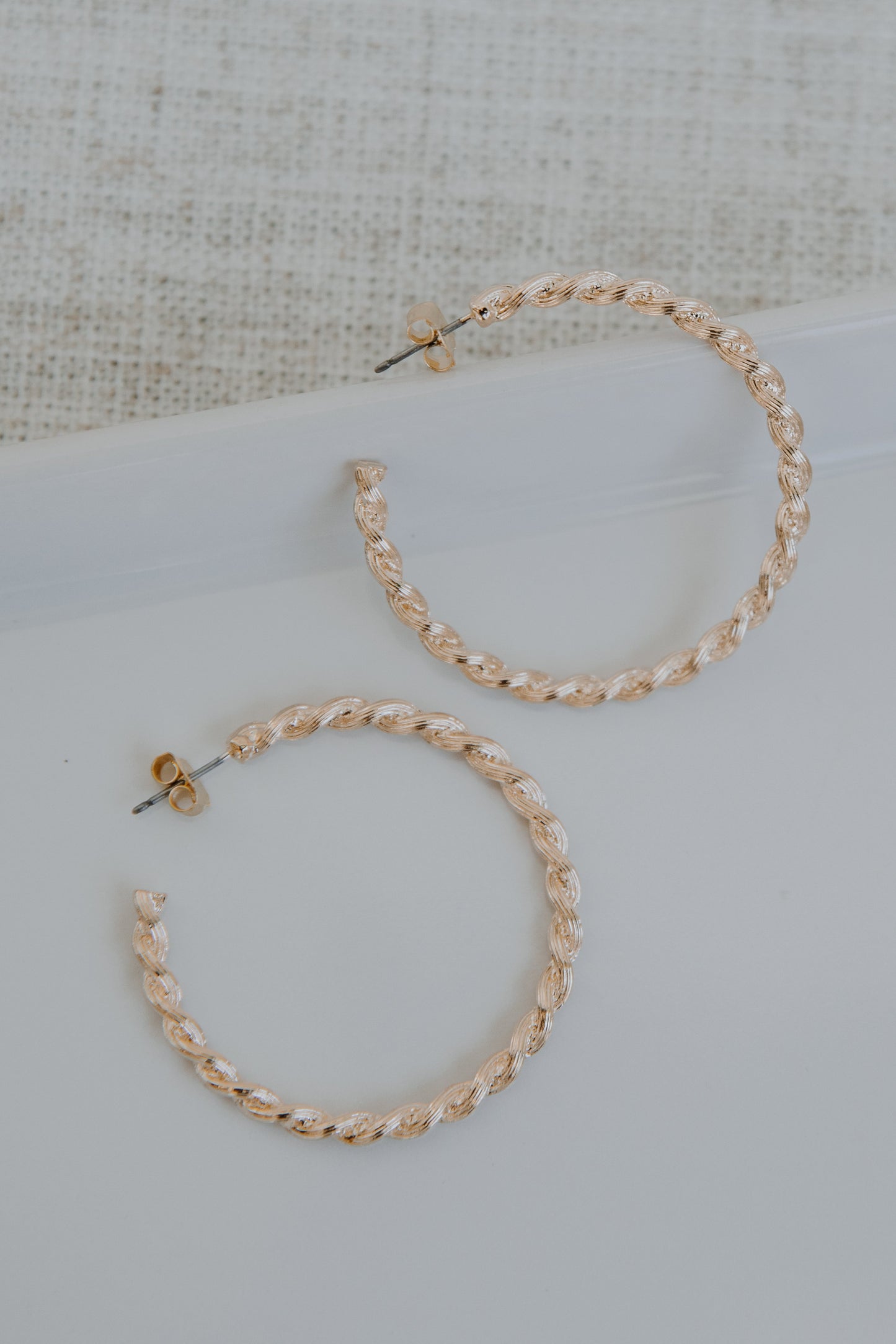 Elle Gold Twisted Hoop Earrings