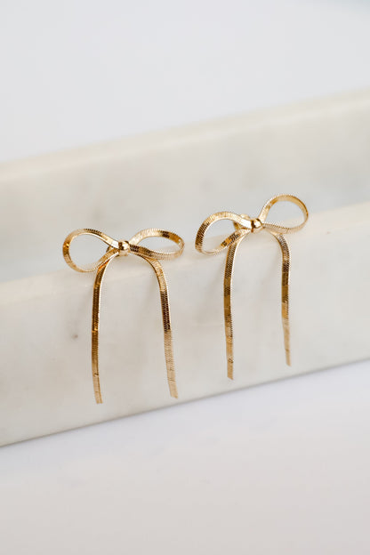 Averie Gold Bow Earrings