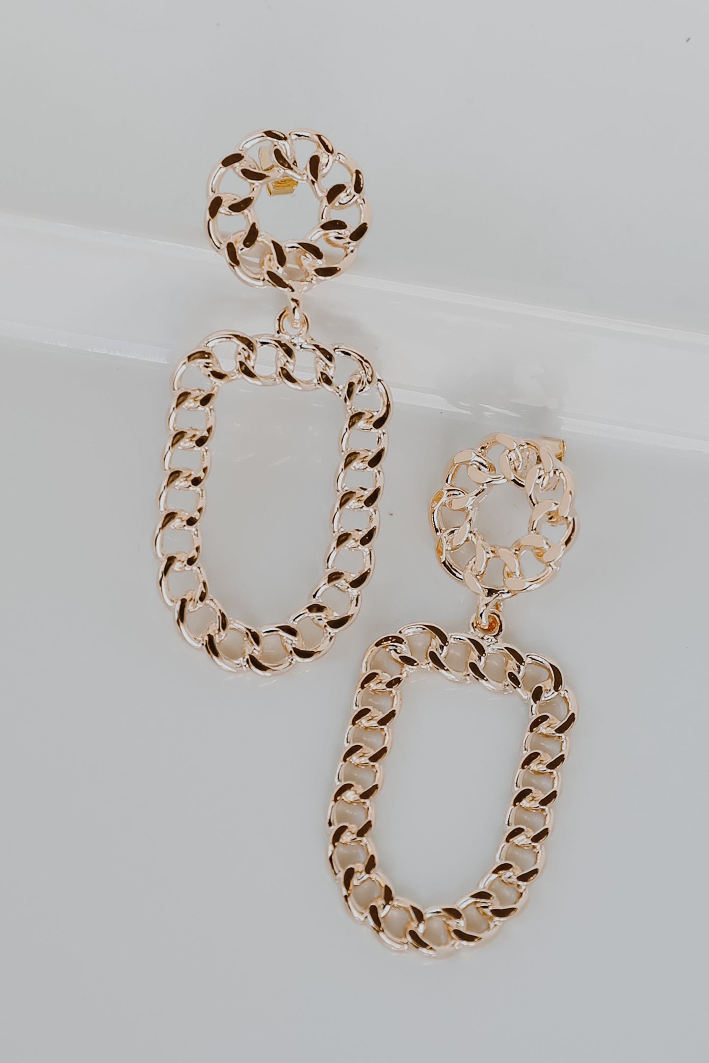 Brinley Gold Chain Drop Earrings