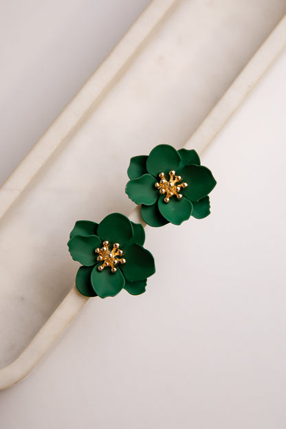 Bellamy Bloom Green Flower Earrings