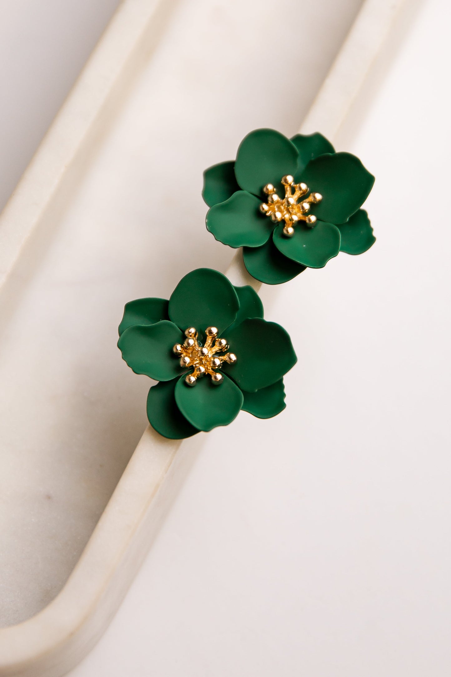 Bellamy Bloom Green Flower Earrings