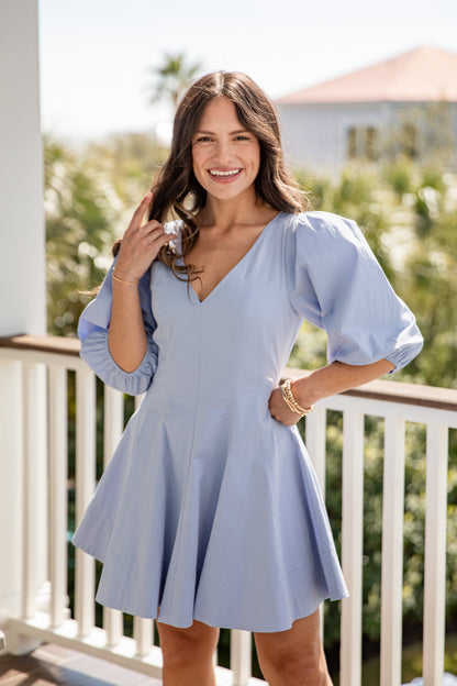 Bluebird Kisses Light Blue Mini Dress