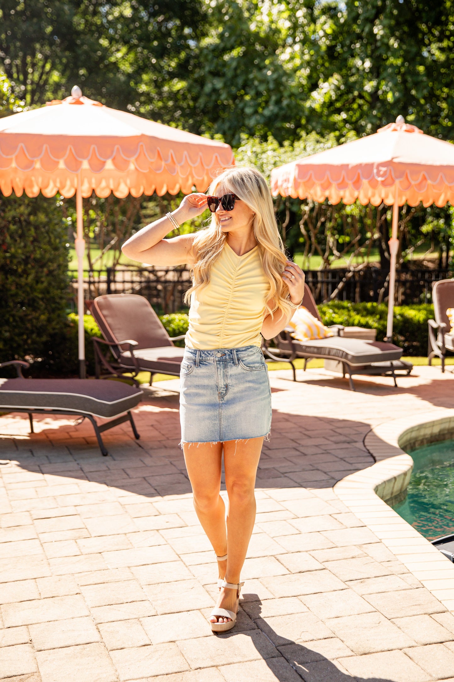Claudia Light Wash Denim Mini Skirt