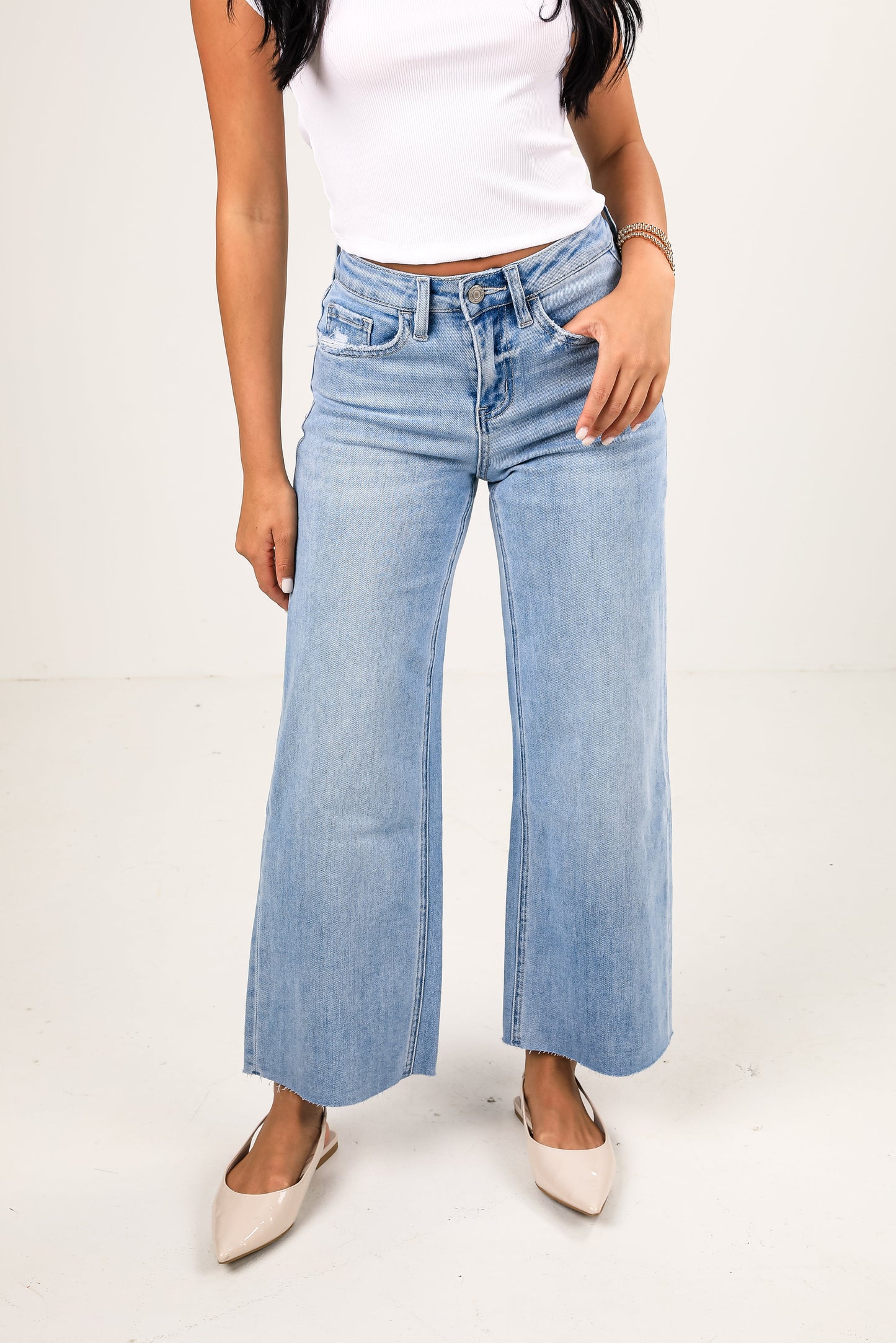 Christi Light Wash High-Rise Wide Leg Jeans