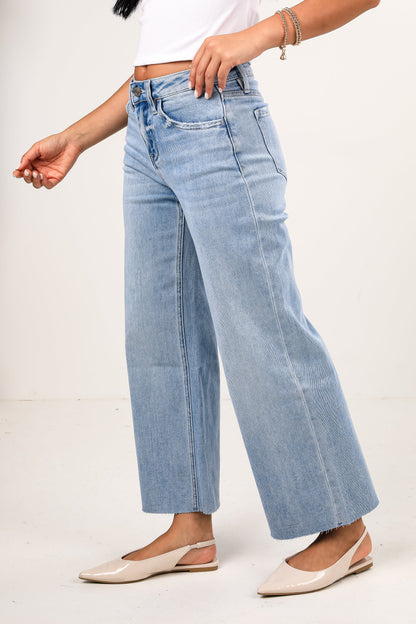 Christi Light Wash High-Rise Wide Leg Jeans
