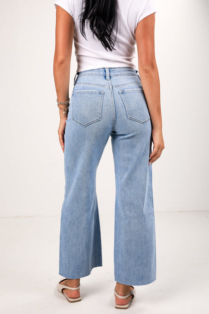 Christi Light Wash High-Rise Wide Leg Jeans