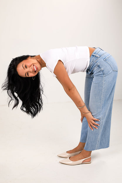Christi Light Wash High-Rise Wide Leg Jeans