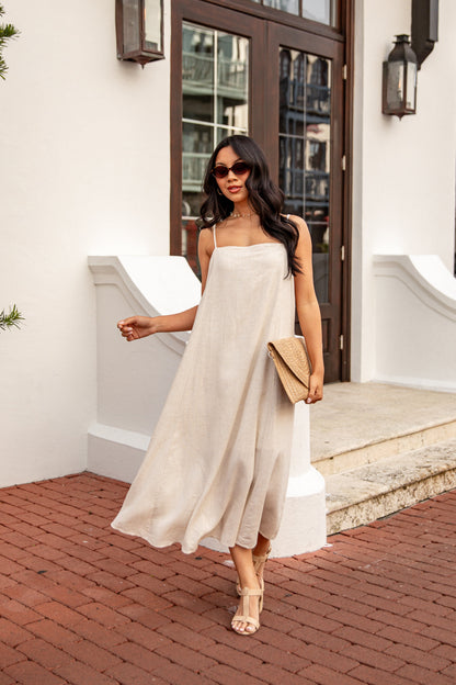 A Little Bit Of Love Linen Maxi Dress