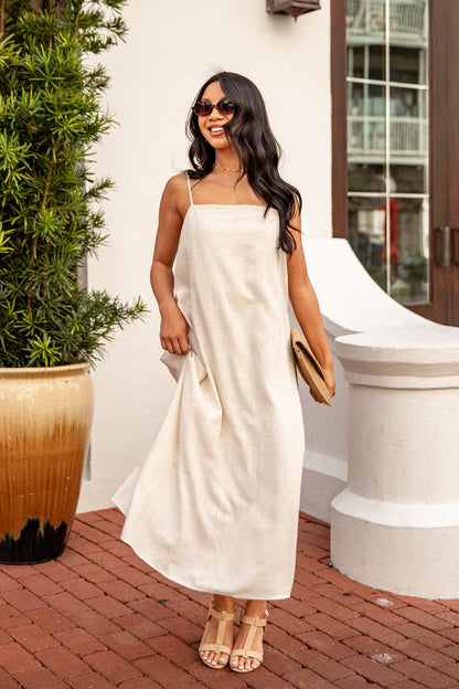 A Little Bit Of Love Linen Maxi Dress