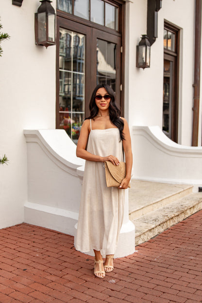 A Little Bit Of Love Linen Maxi Dress