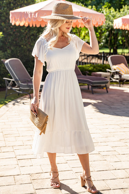 Darling Daydream Off White Midi Dress