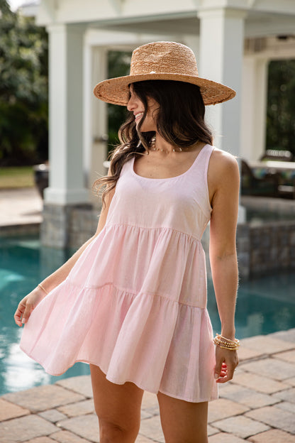 Blissfully Perfect Pink Striped Romper