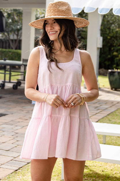 Blissfully Perfect Pink Striped Romper