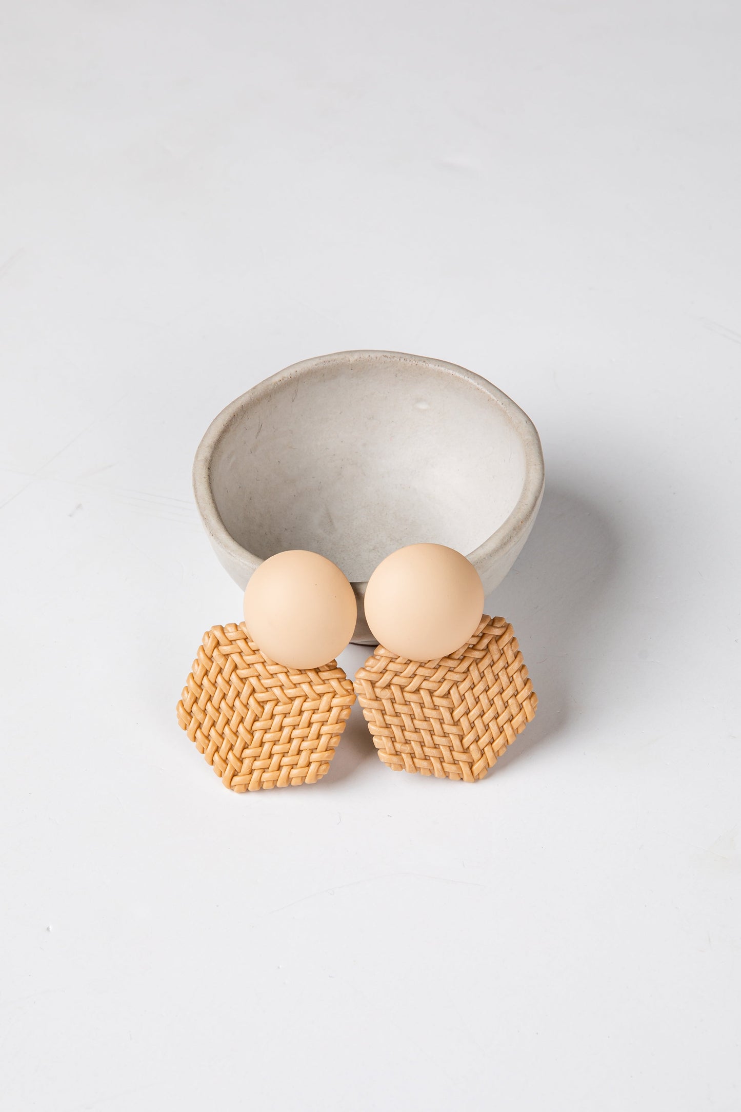 Carmella Tan Stud Drop Earrings
