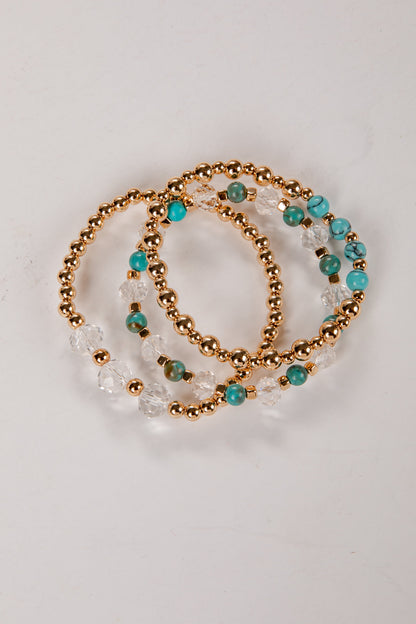 Delilah Gold Beaded Bracelet Set