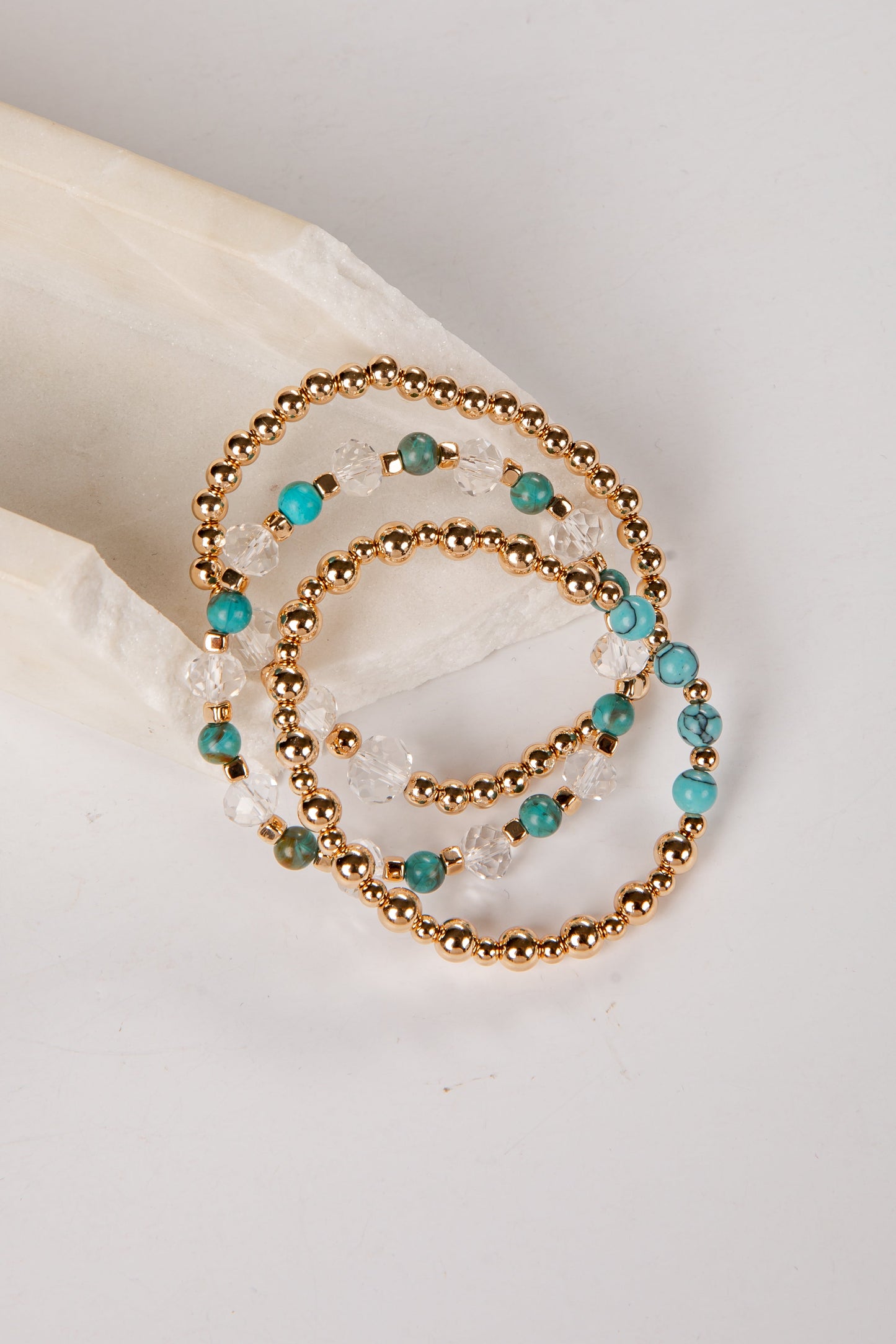 Delilah Gold Beaded Bracelet Set