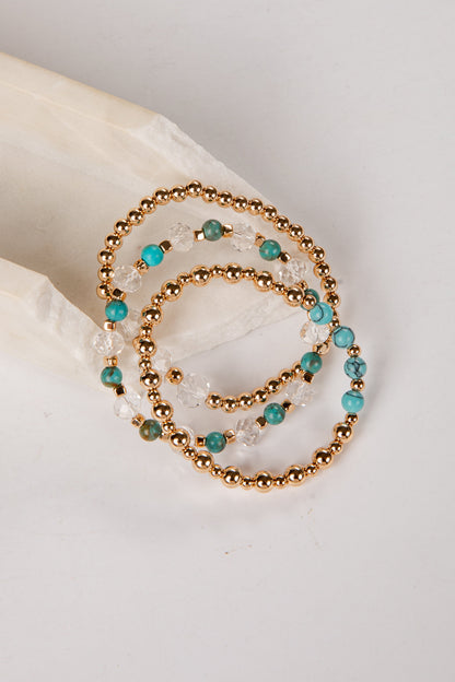 Delilah Gold Beaded Bracelet Set