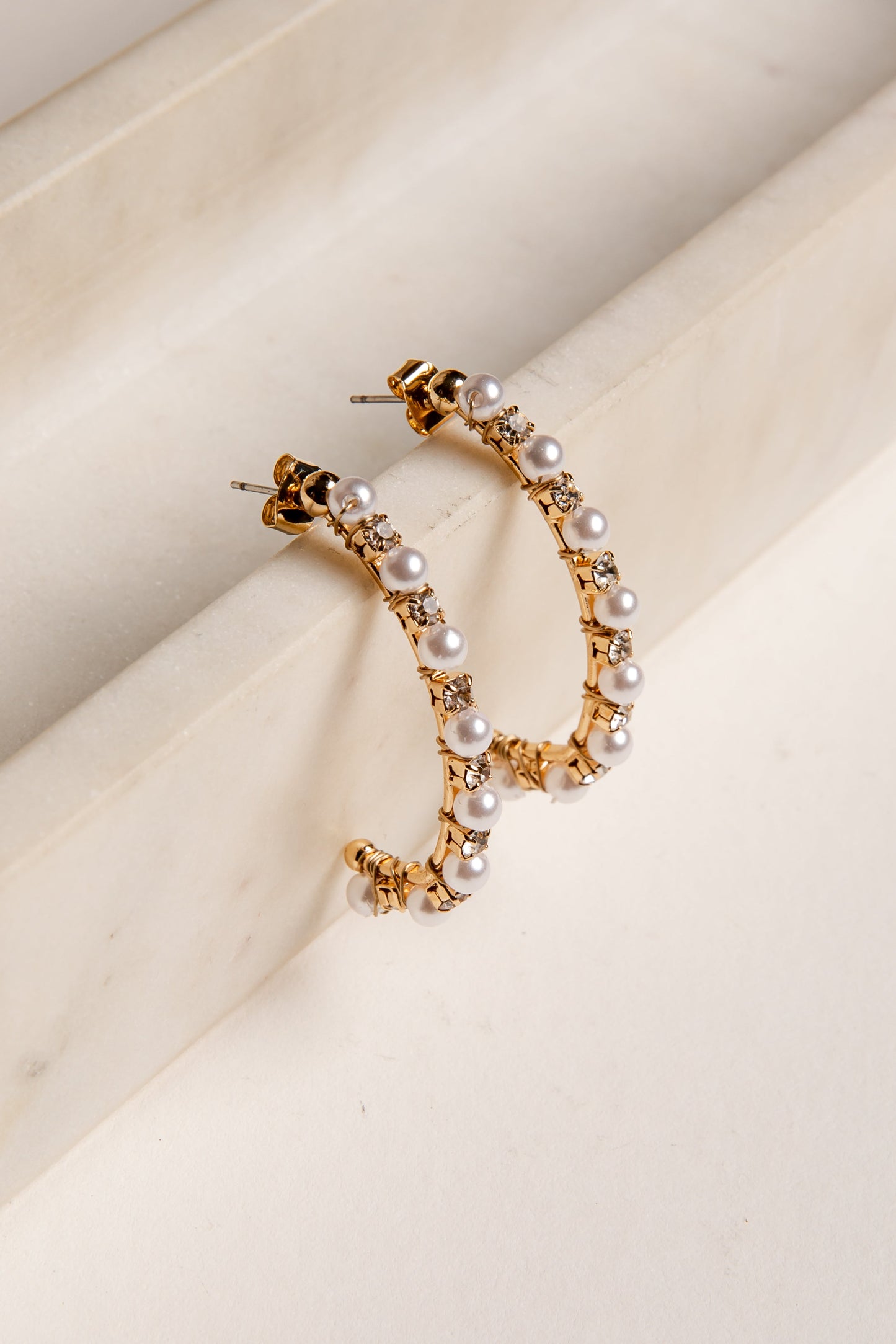 Delaney Gold Pearl Drop Earrings