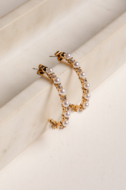Delaney Gold Pearl Drop Earrings