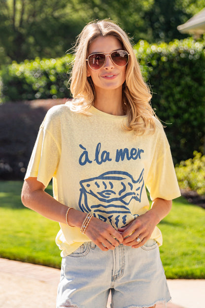 À La Mer Yellow Graphic Tee